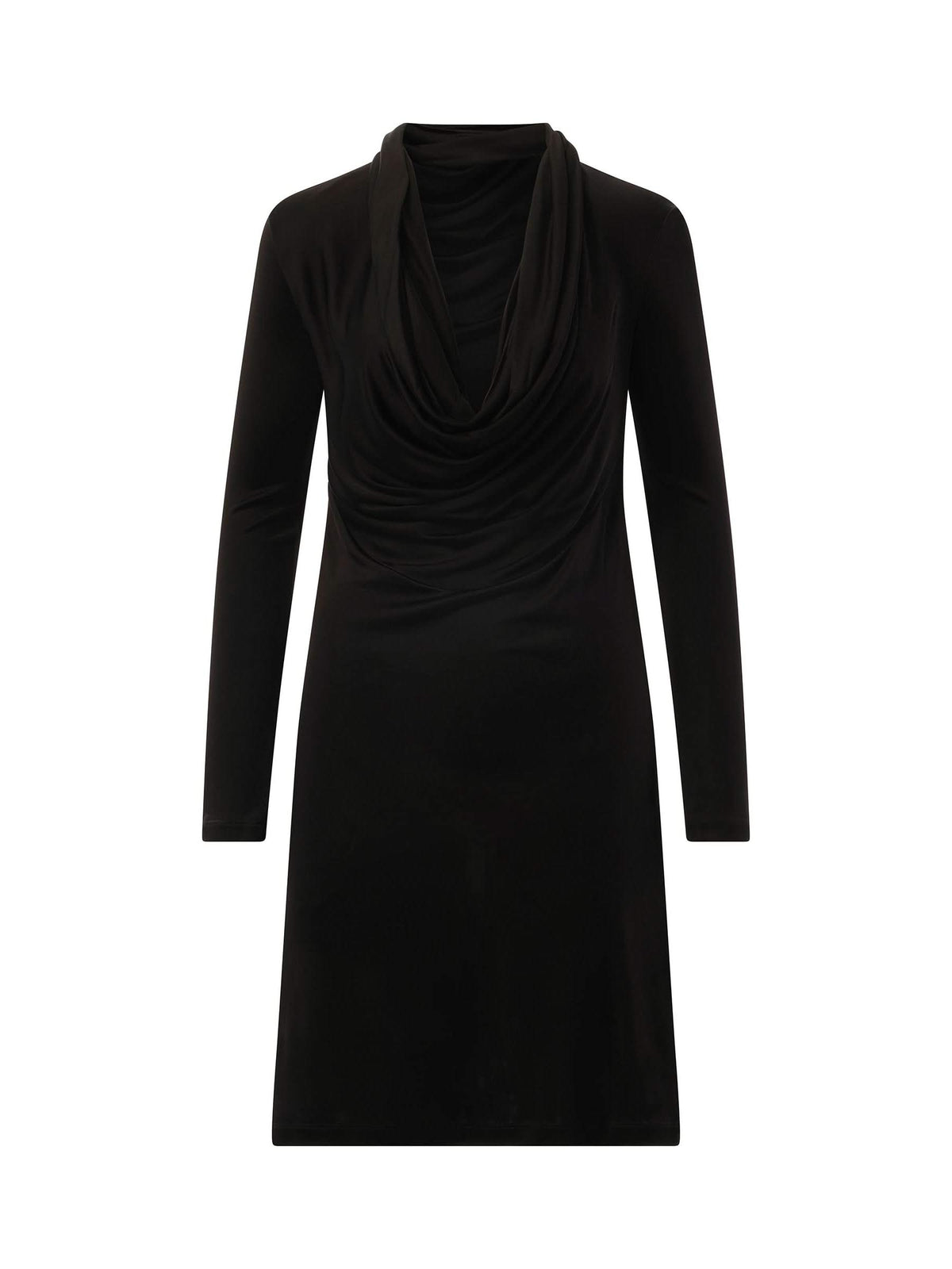 Cowl Liquid Dress in Black