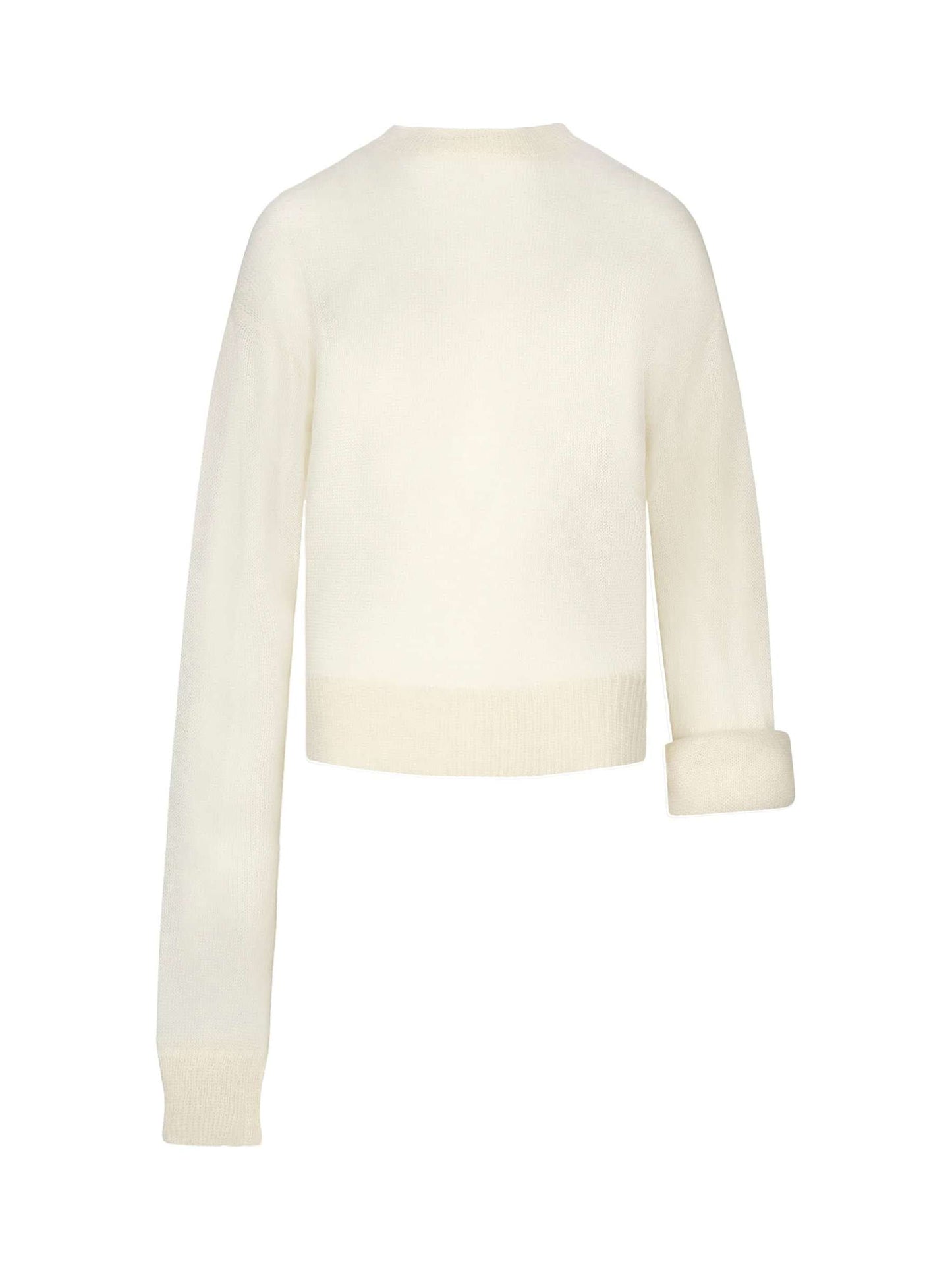 Knotted Sleeves Jumper in White
