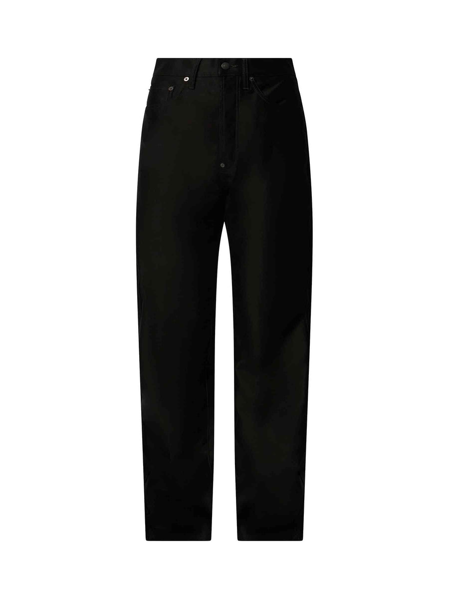 Cotton Satin 5 Pocket Pants in Black