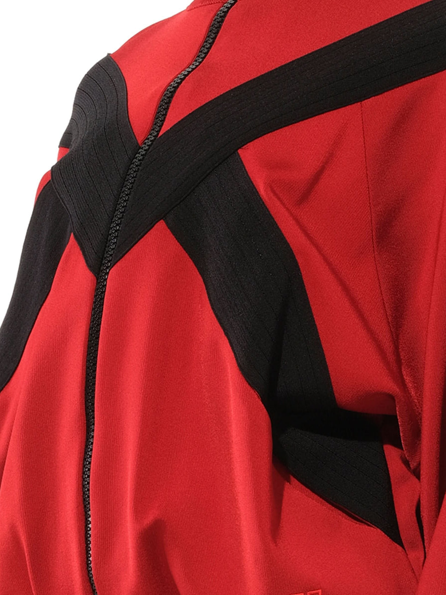 Zip Tri Turtleneck Sweater in Red