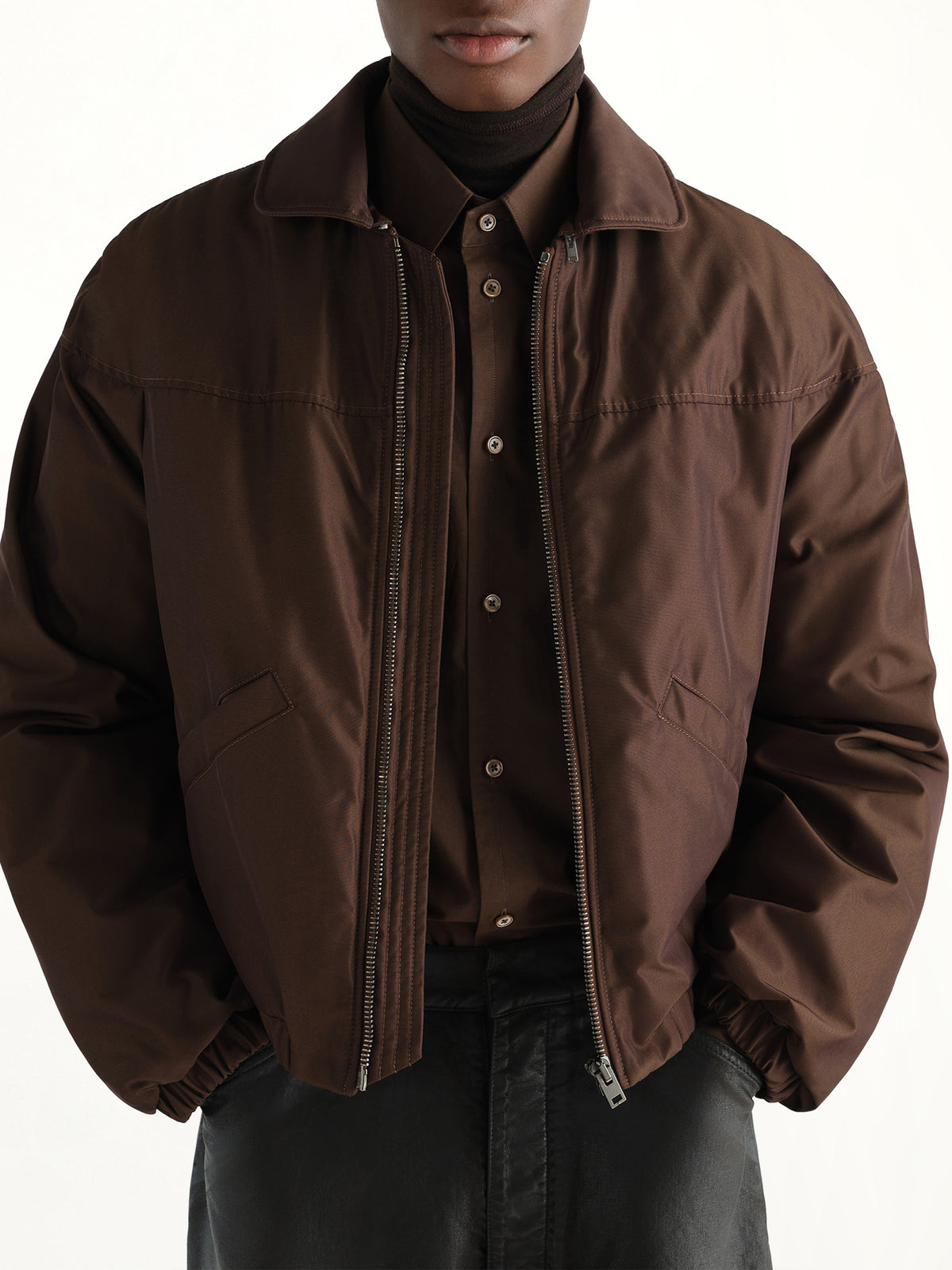 Puffer Blouson in Praline