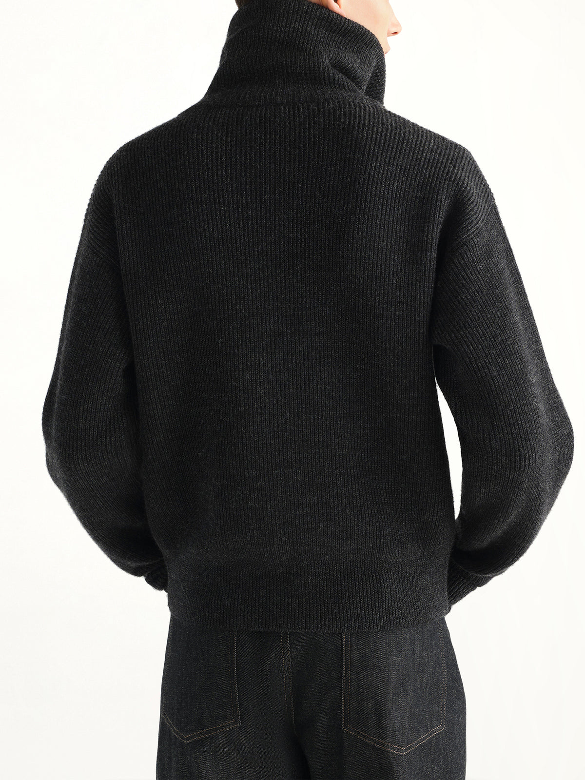 Zipped Cardigan in Ash Melange