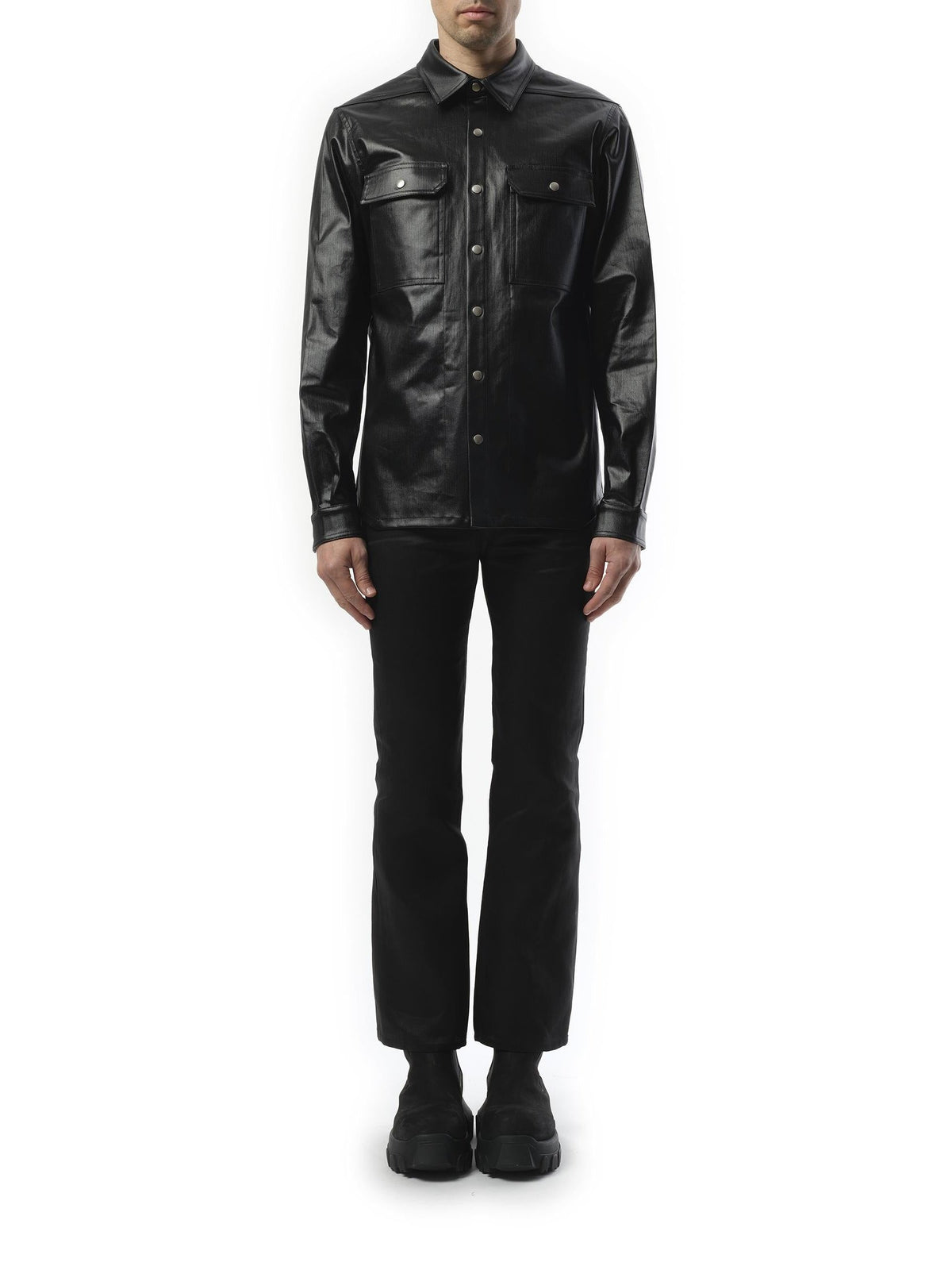 Rick Owens Denim Outershirt in Black