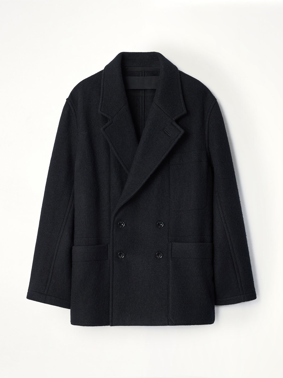 Short DB Coat in Black