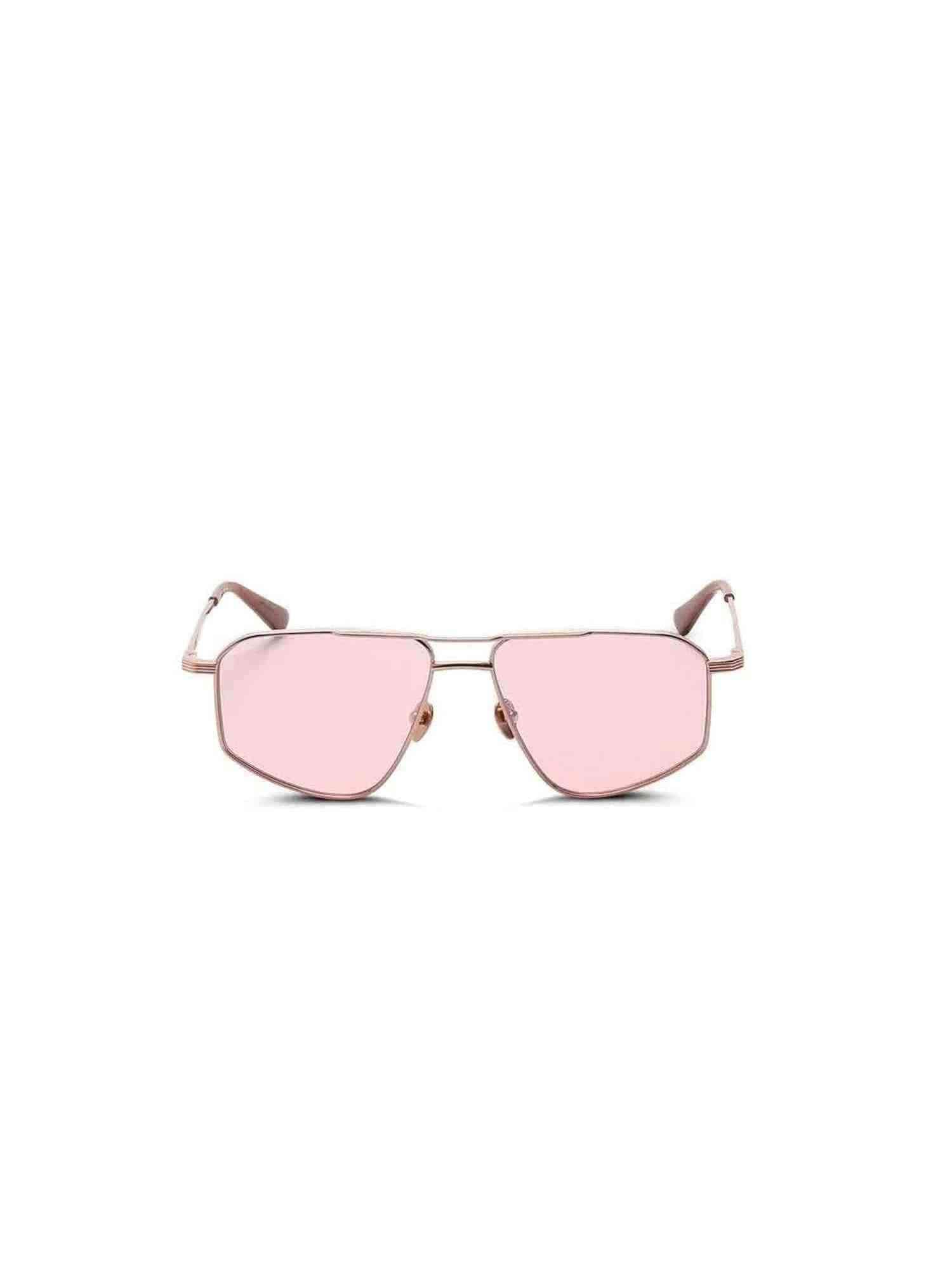 Thirty Six II Sunglasses with Pink Lens in Rose Gold/White