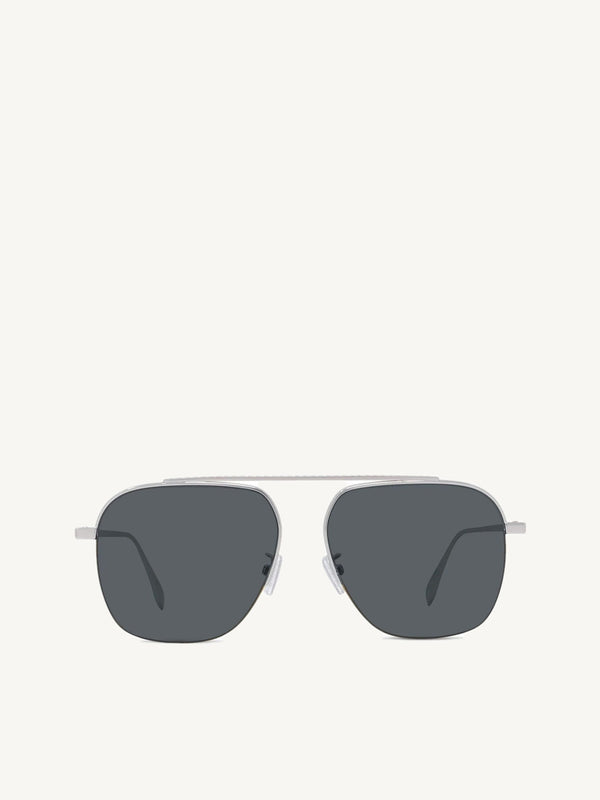 FE40005U Aviator Sunglasses with Smoke Lens in Shiny Palladium
