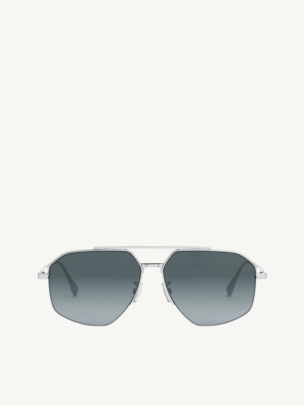 FE40062U Aviator Sunglasses with Smoke Polarised Lens in Shiny Light Ruthenium
