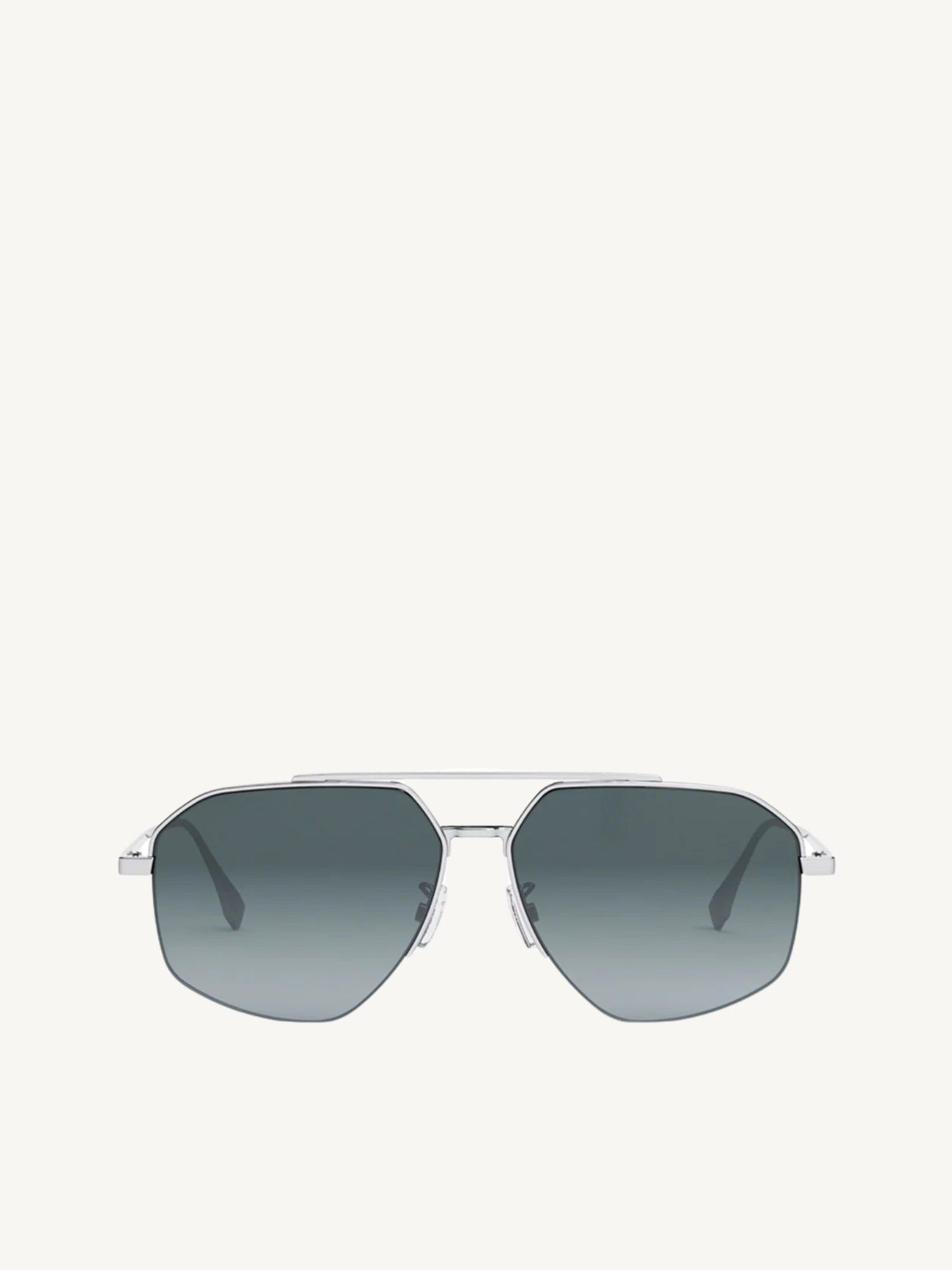 FE40062U Aviator Sunglasses with Smoke Polarised Lens in Shiny Light Ruthenium