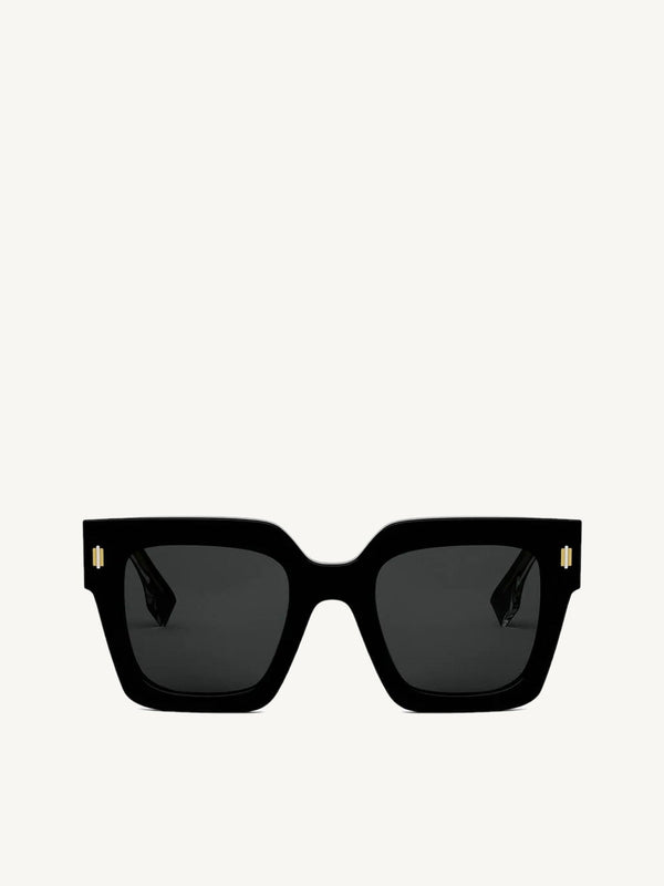 Fendi FE40101F 5201A D-Frame Acetate Sunglasses in Beige Gold