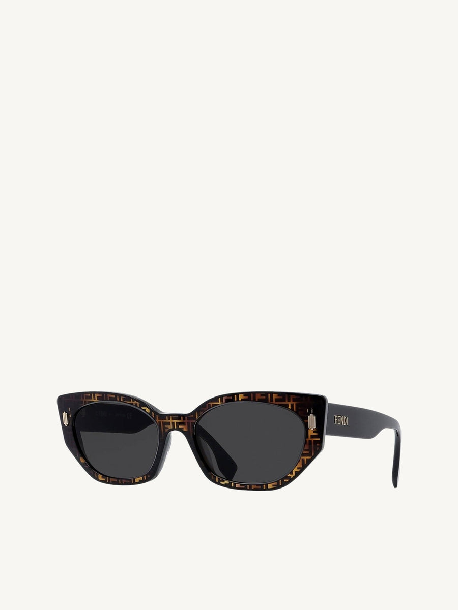 FE40018I Logo Sunglasses with Smoke Lens in Coloured Havana