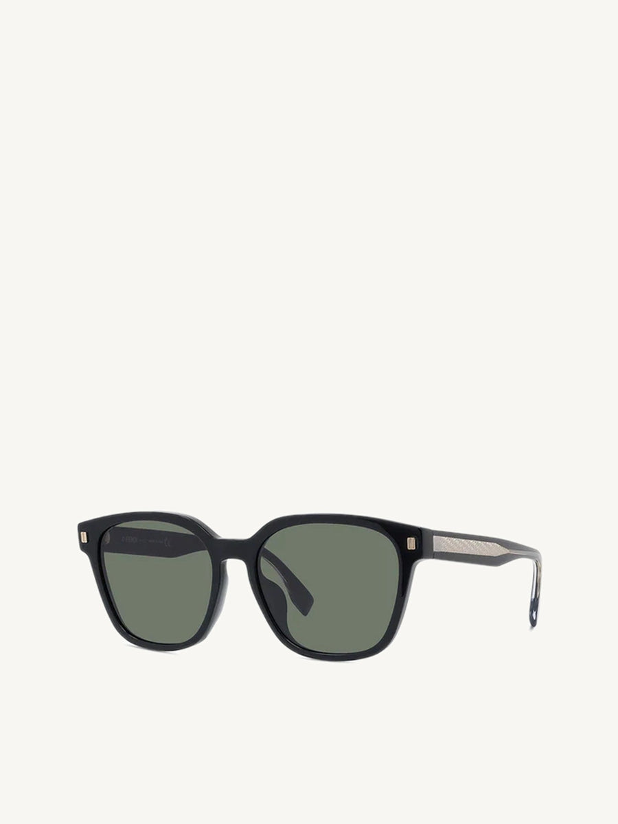 FE40001U Square Sunglasses with Smoke Lens in Shiny Black