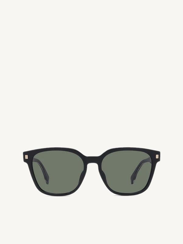 FE40001U Square Sunglasses with Smoke Lens in Shiny Black