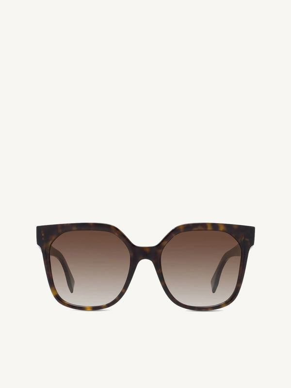 FE40007I Square Sunglasses with Gradient Brown Lens in Dark Havana