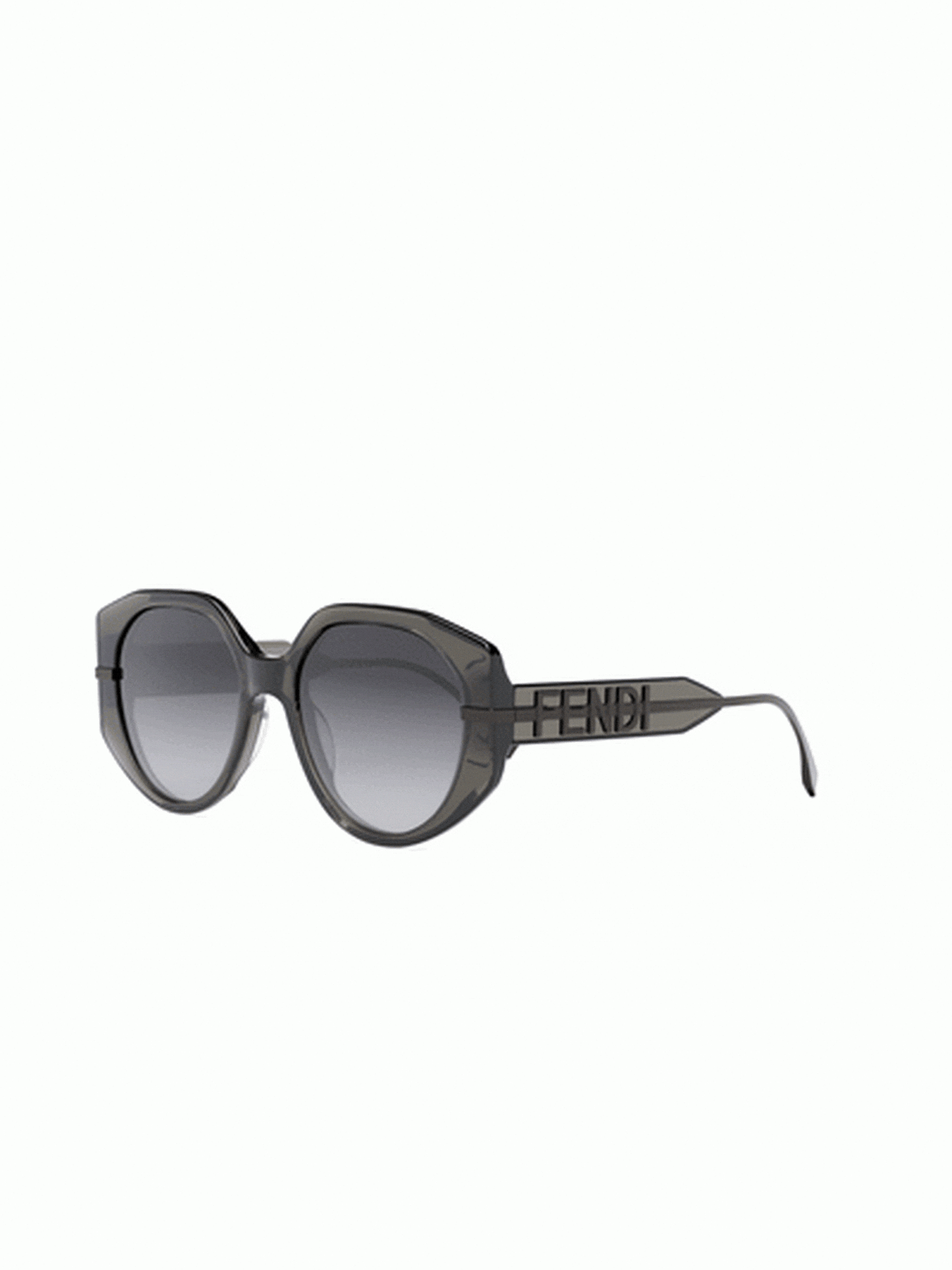 Fendi FE40083U 5420B Round Sunglasses in Grey