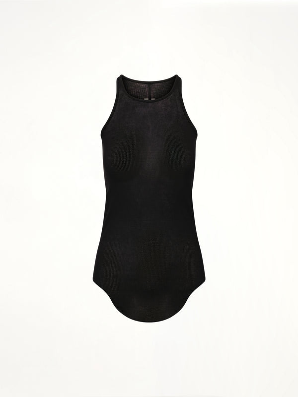 Basic Rib Tank Top in Black