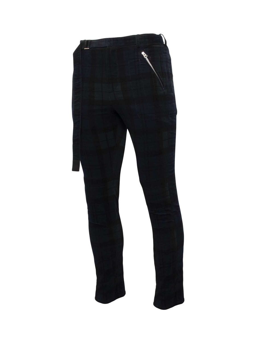 Check Corduroy Pants in Black