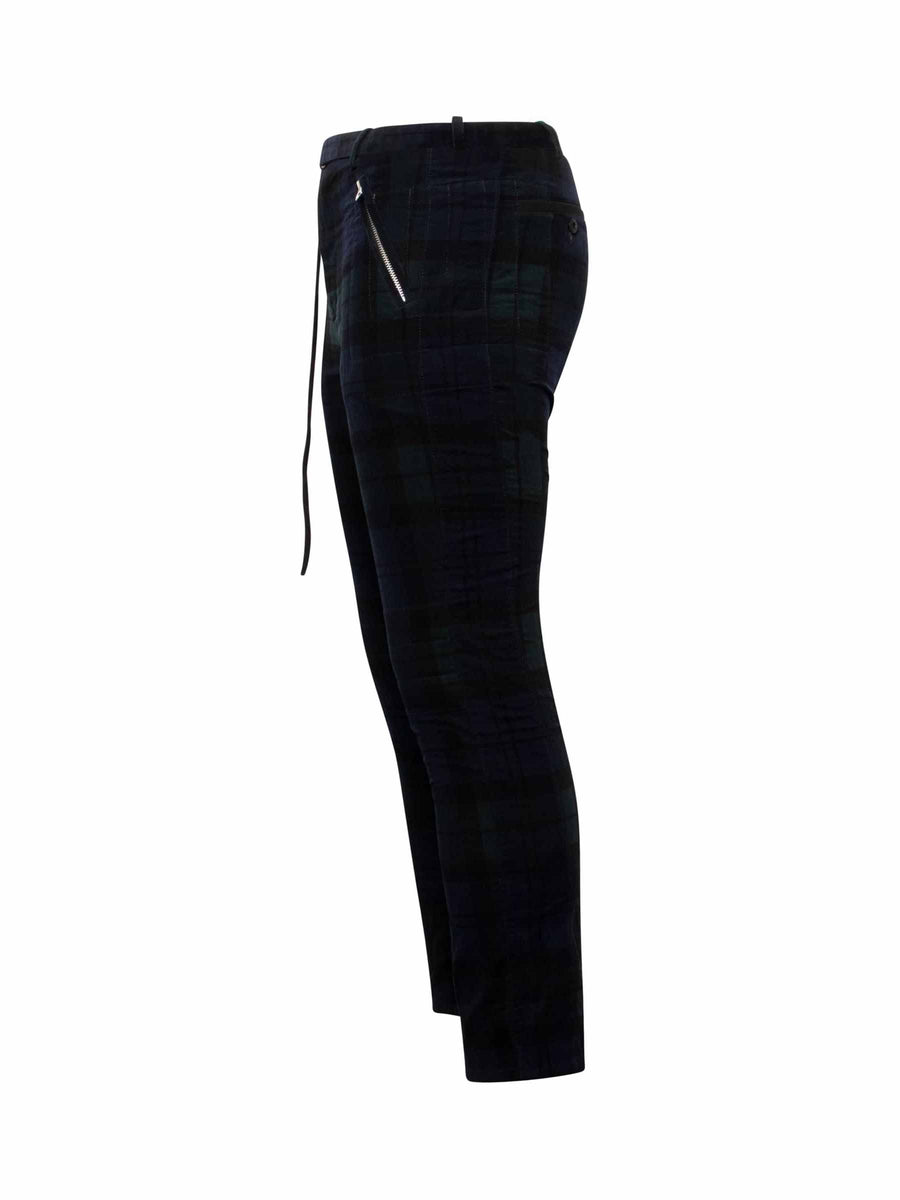 Check Corduroy Pants in Black