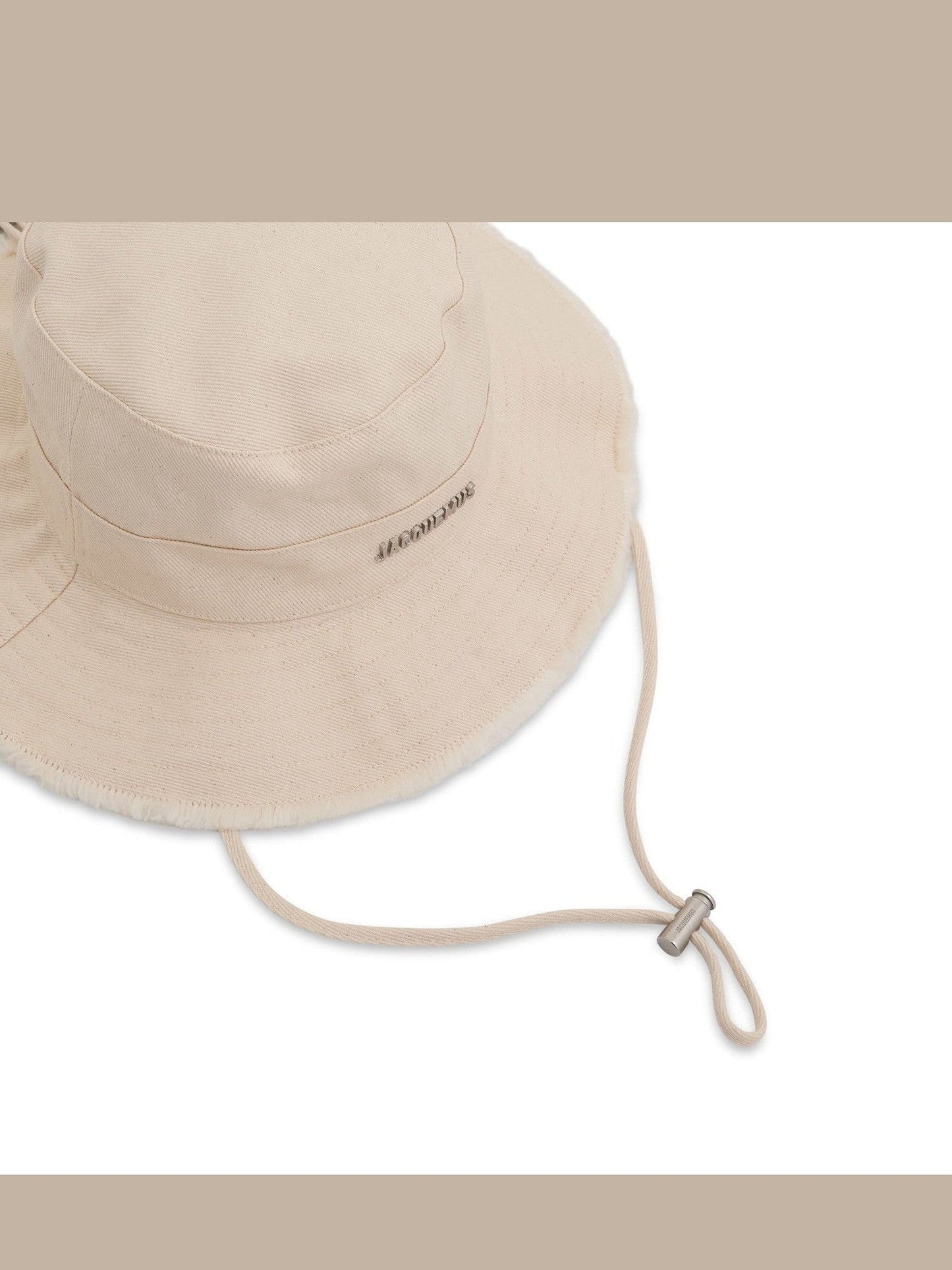 Jacquemus Artichaut Frayed Expedition Hat in Off White