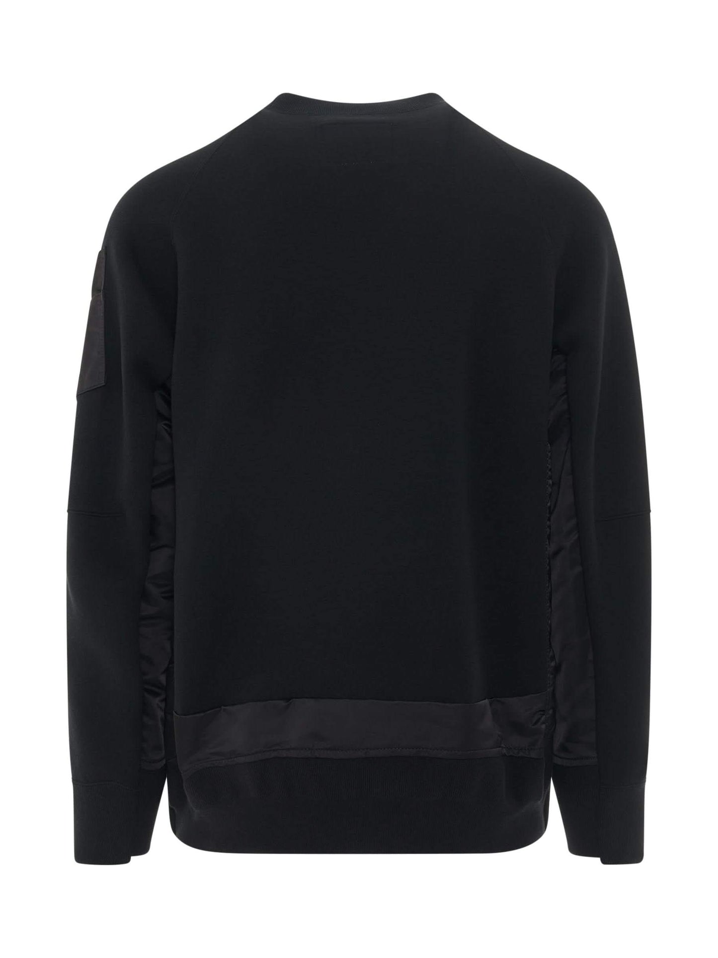 Nylon Twill Sponge Sweat Pullover in Black