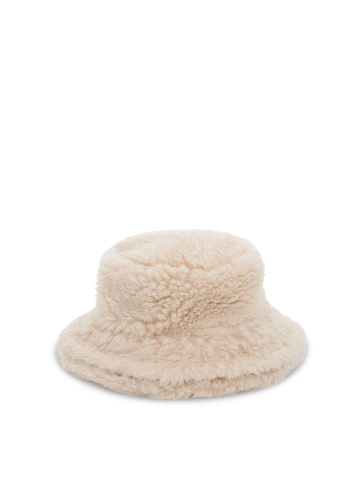 Double Brim Faux Shearling in Off White