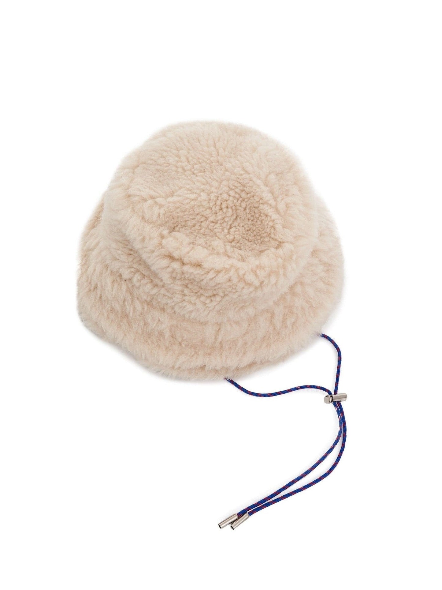 Double Brim Faux Shearling in Off White