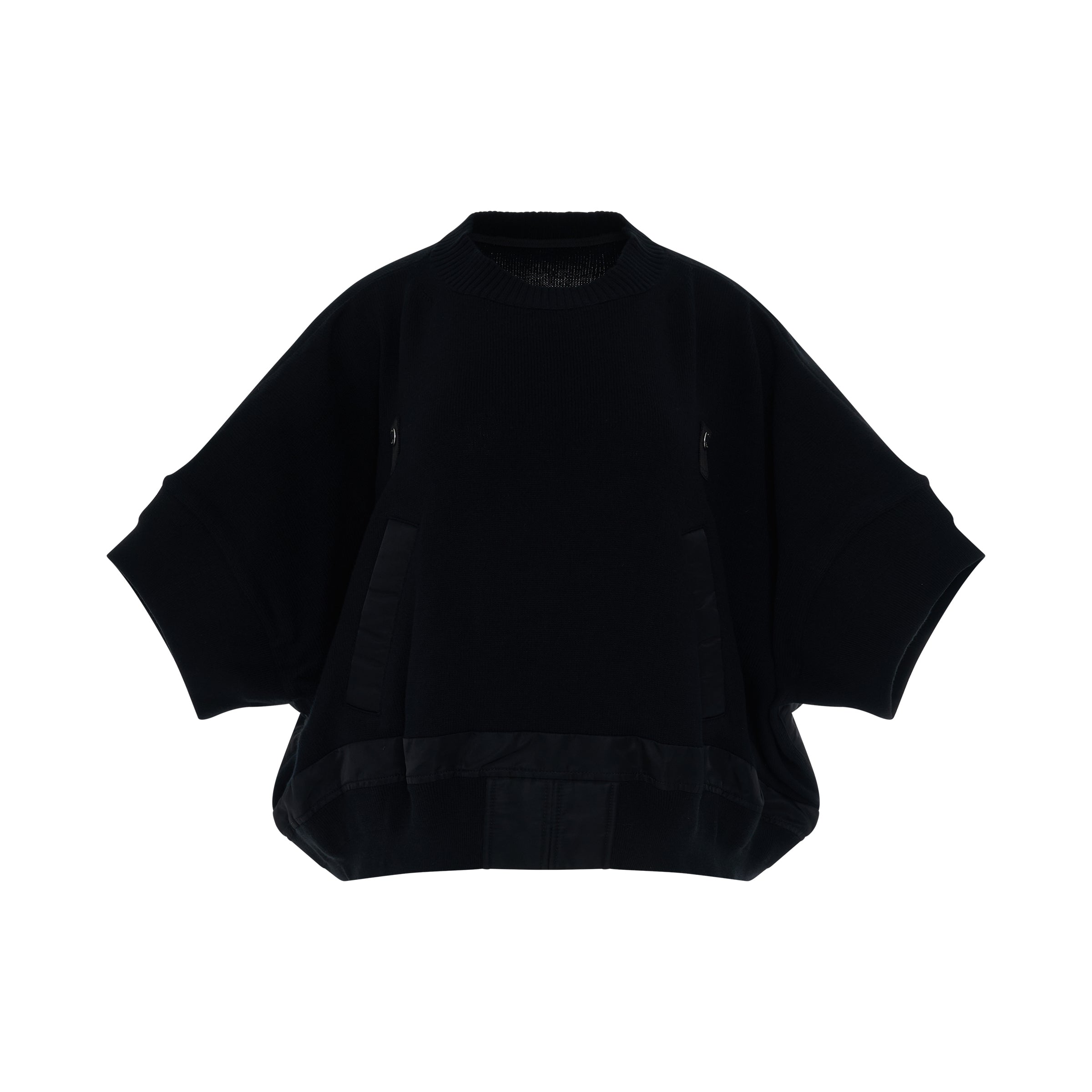 SACAI Nylon Twill Mix Knit Pullover in Black – MARAIS