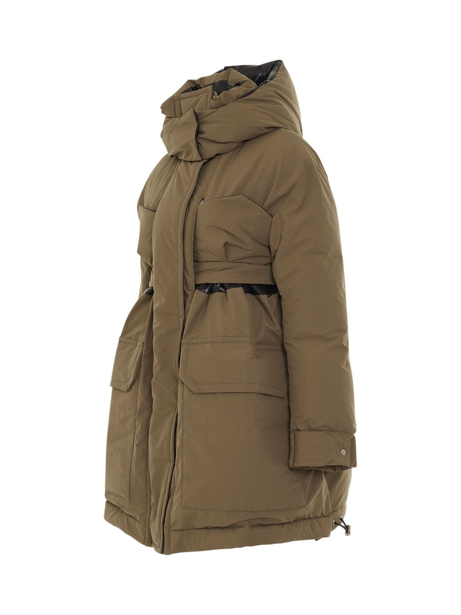 Padded Jacket with Hood in Beige