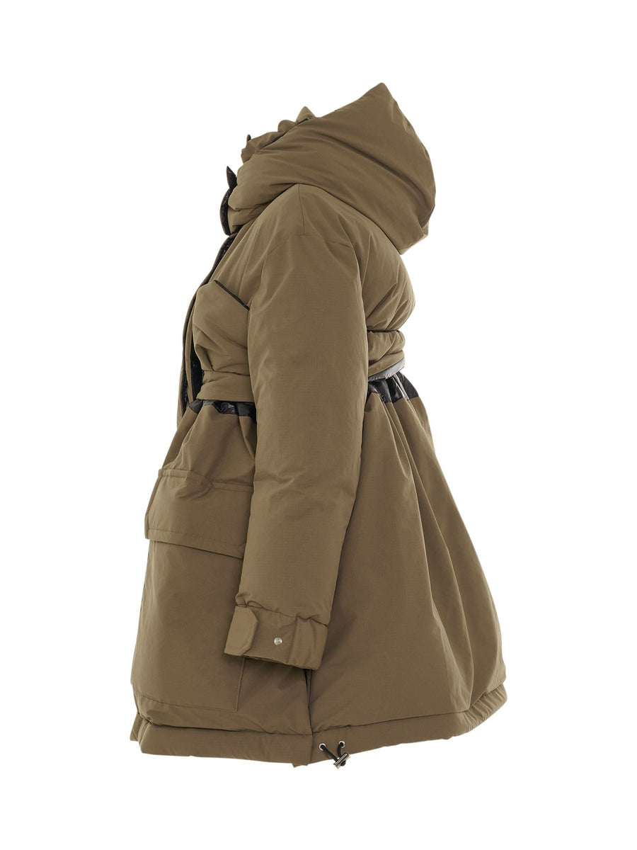 Padded Jacket with Hood in Beige