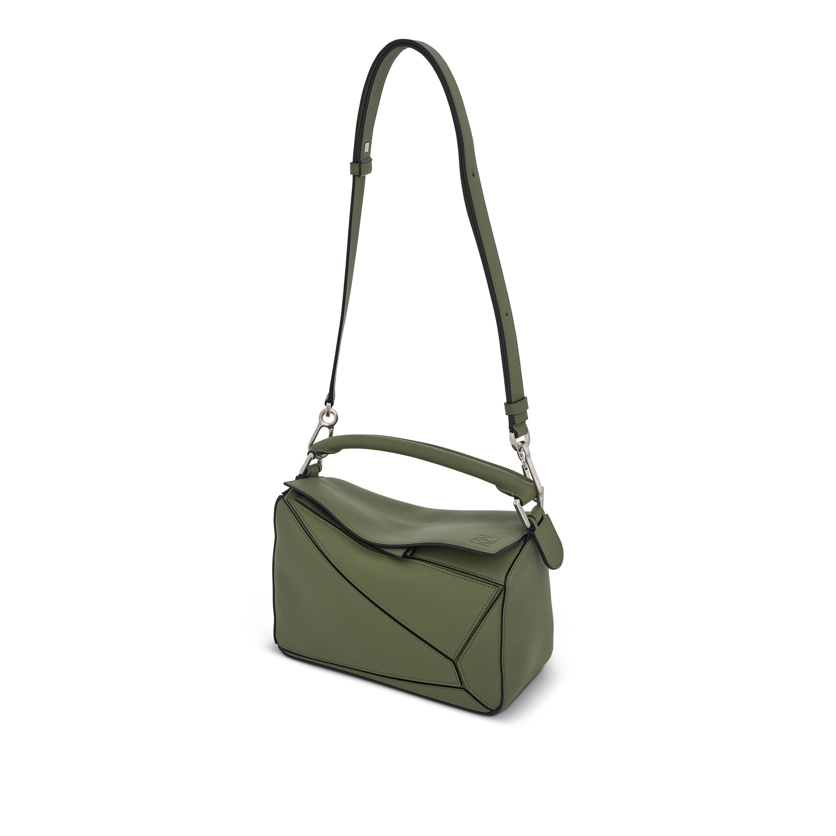 Puzzle Large Leather Shoulder Bag in Green - Loewe