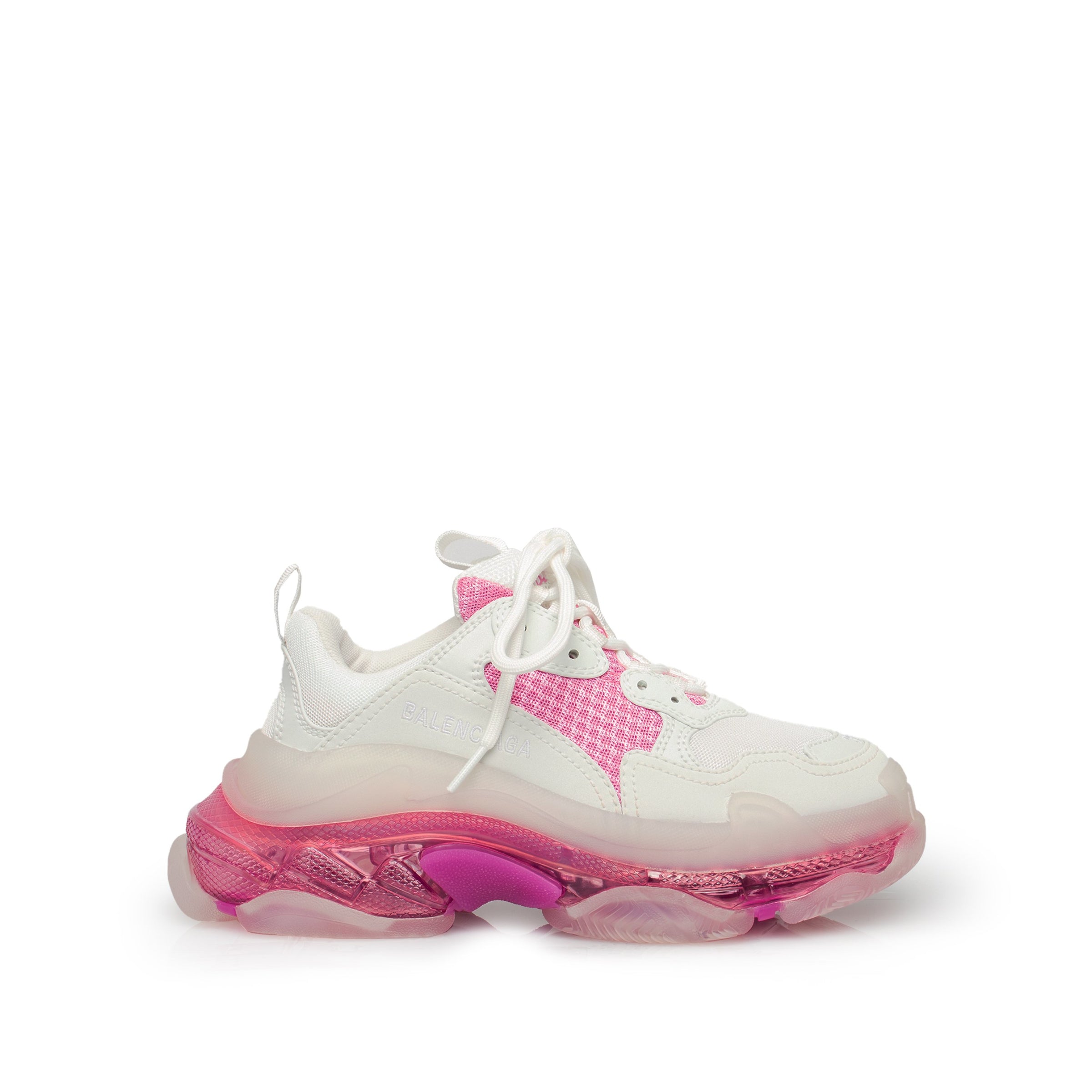 Balenciaga Women's Triple S Clear Sole Sneaker - Pink - Size 5