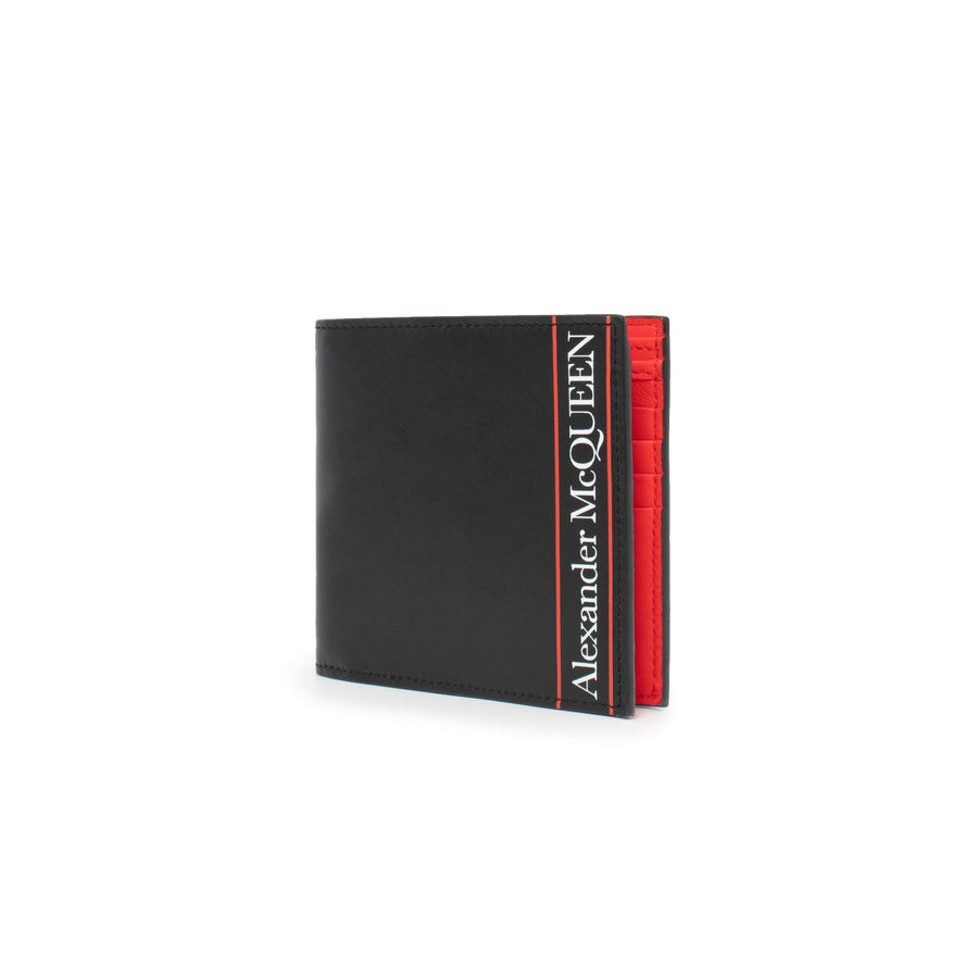 Bi Fold Wallet With Brand Logo in Black