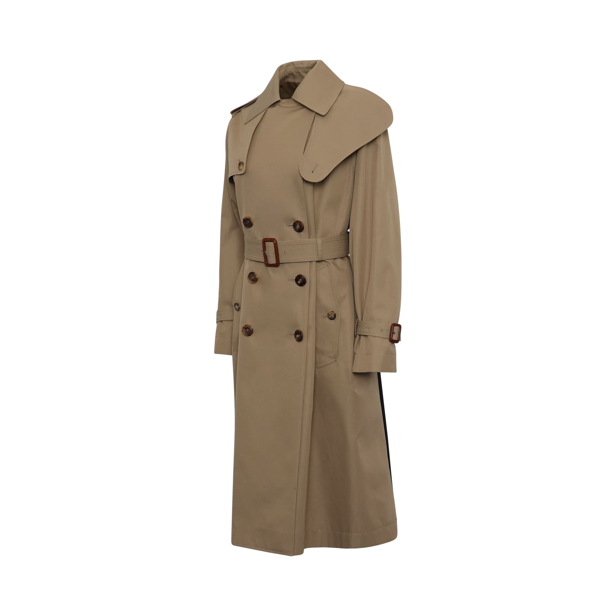 Graffiti Trench Coat in Beige