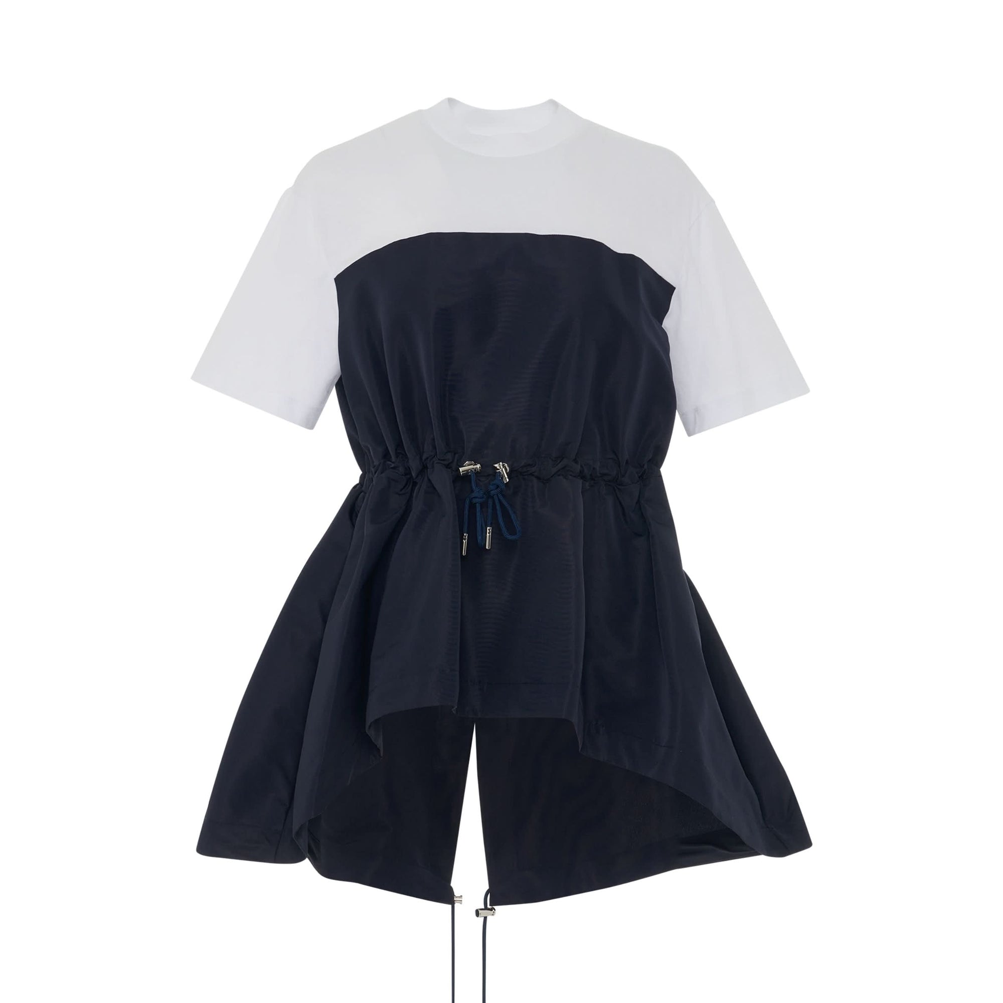 Hybrid Parka T-Shirt in White/Navy