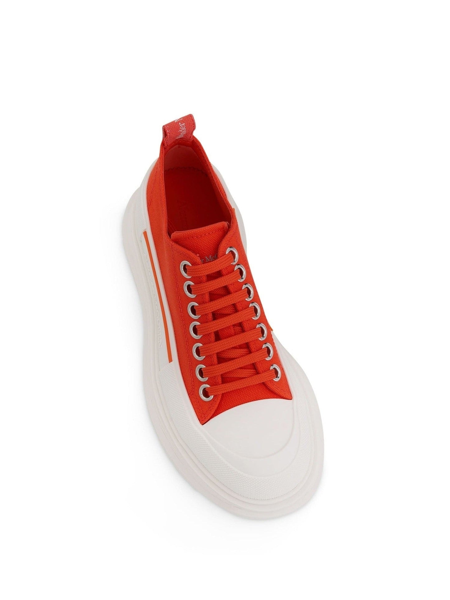 Tread Slick Canvas Lace-Up Shoes in Orange/White