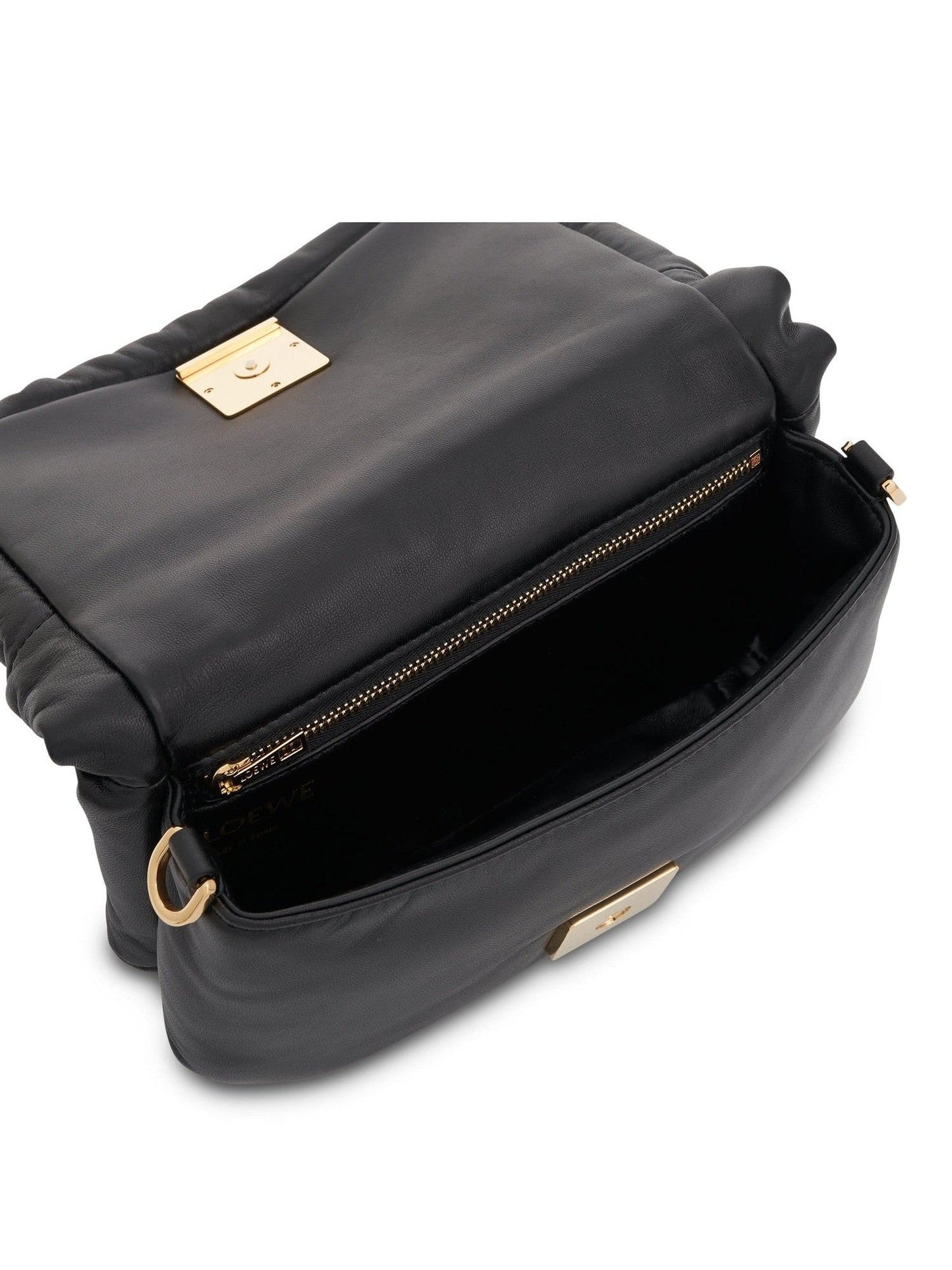 Mini Puffer Goya Bag in Shiny Nappa Lambskin in Black