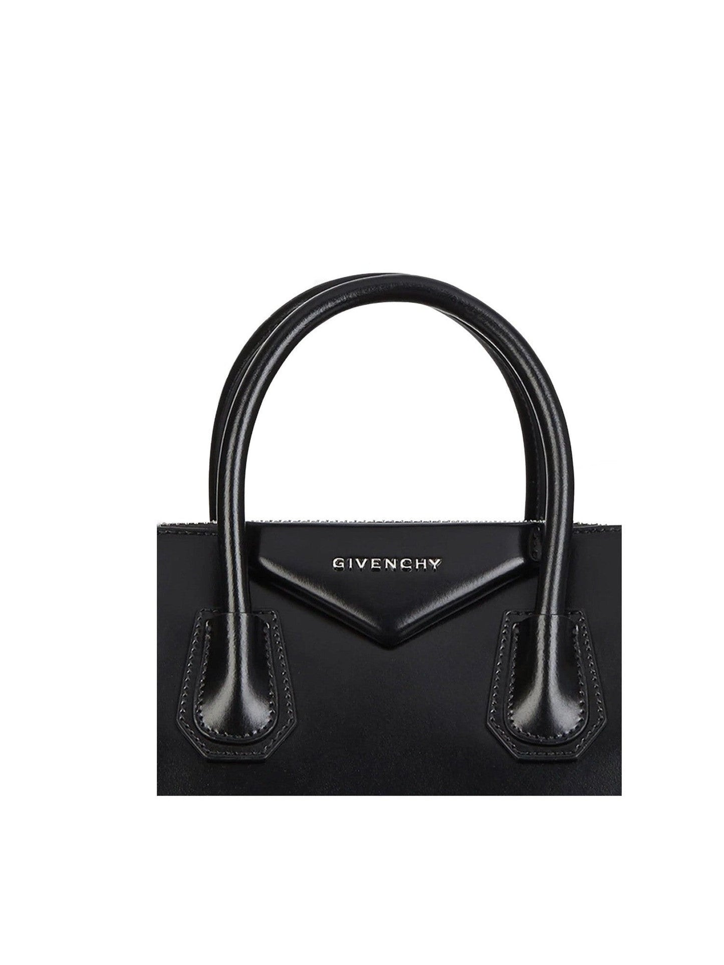 Small Antigona Bag in Box Leather in Black