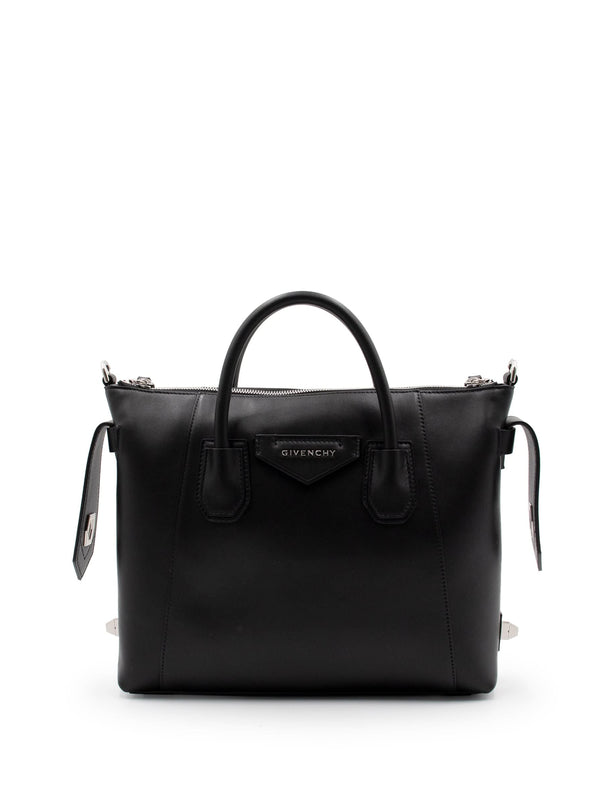 Small Antigona Soft Bag in Calf Leather in Black