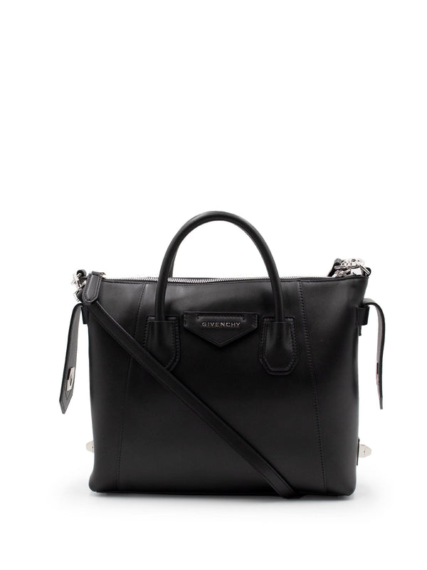 Small Antigona Soft Bag in Calf Leather in Black