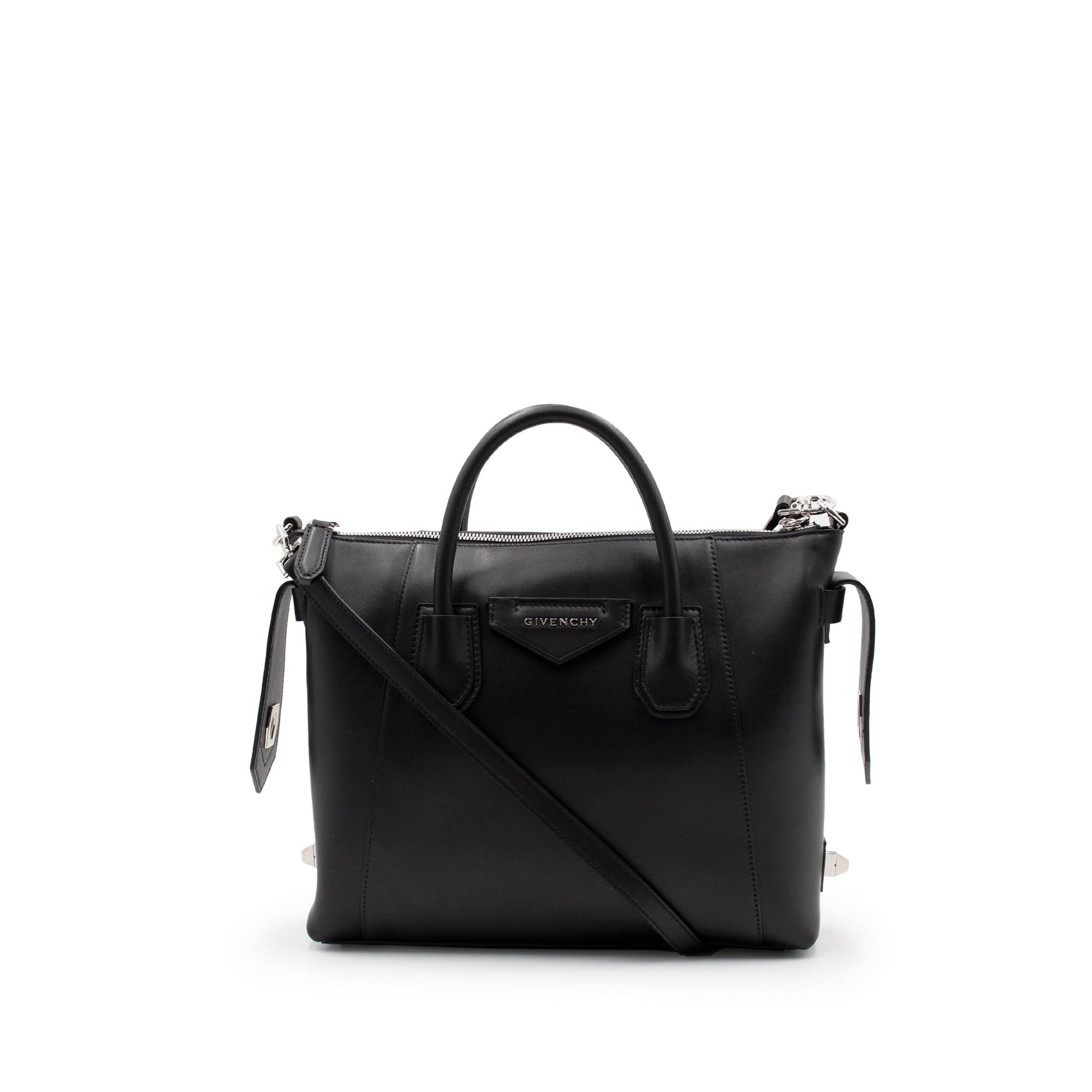 Small Antigona Soft Bag in Calf Leather in Black