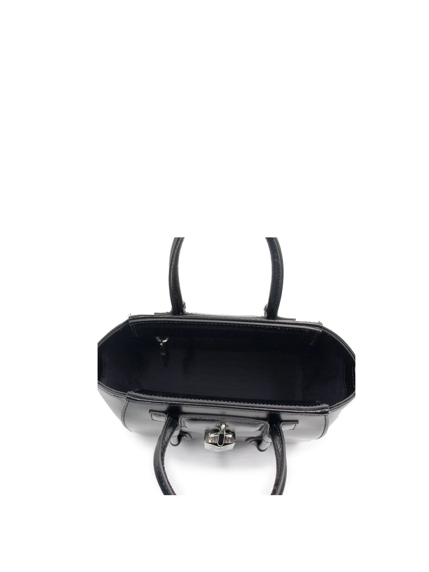 Mini Antigona Lock Bag in Box Leather in Black