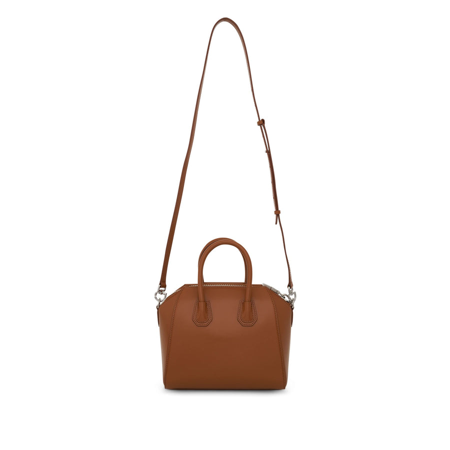 Mini Antigona Bag in Box Leather in Tan