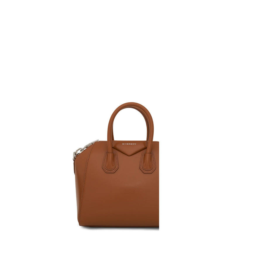 Mini Antigona Bag in Box Leather in Tan