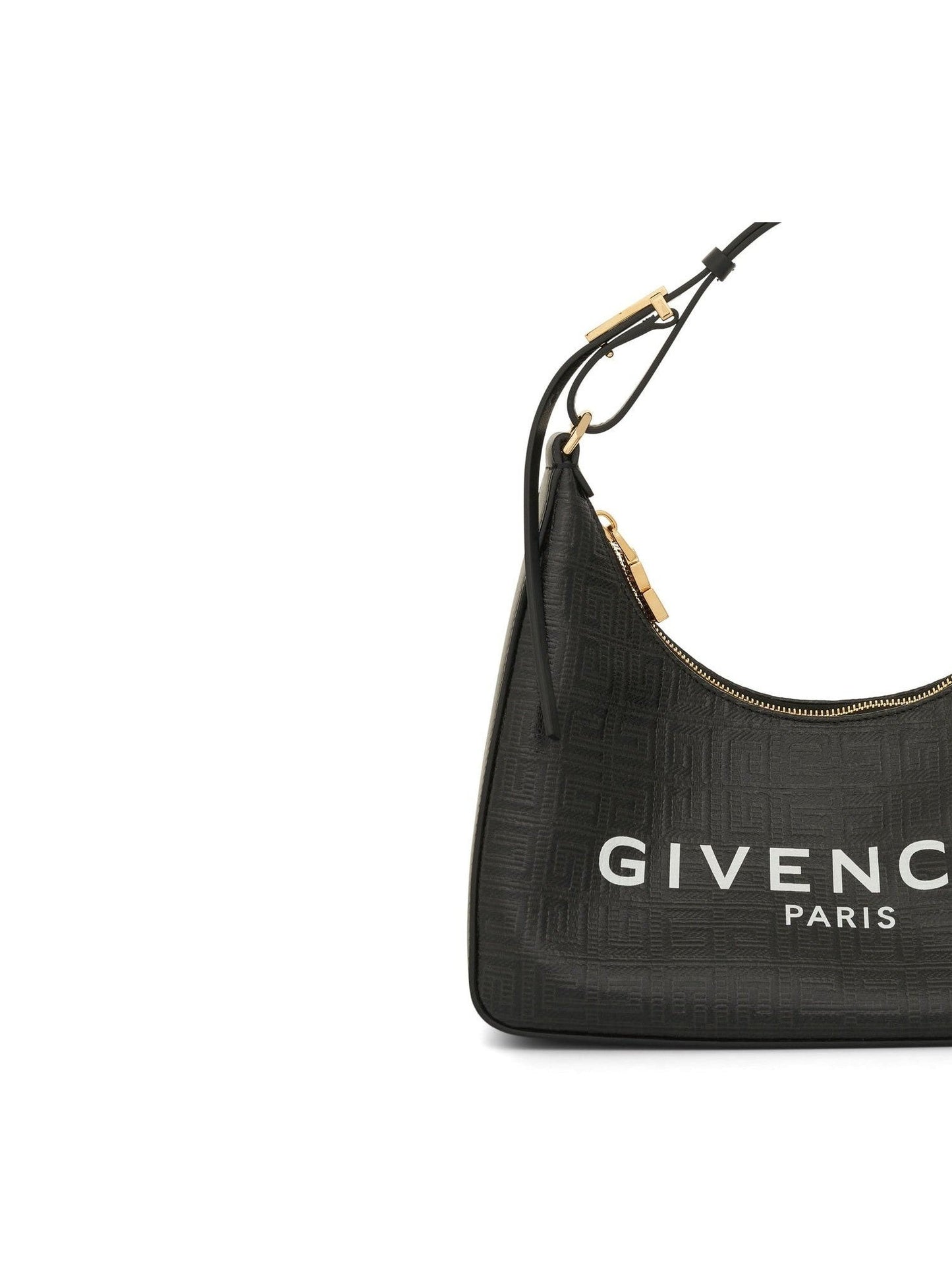 Small Moon Cut Out Bag in 4G Coated Canvas with GHW in Black