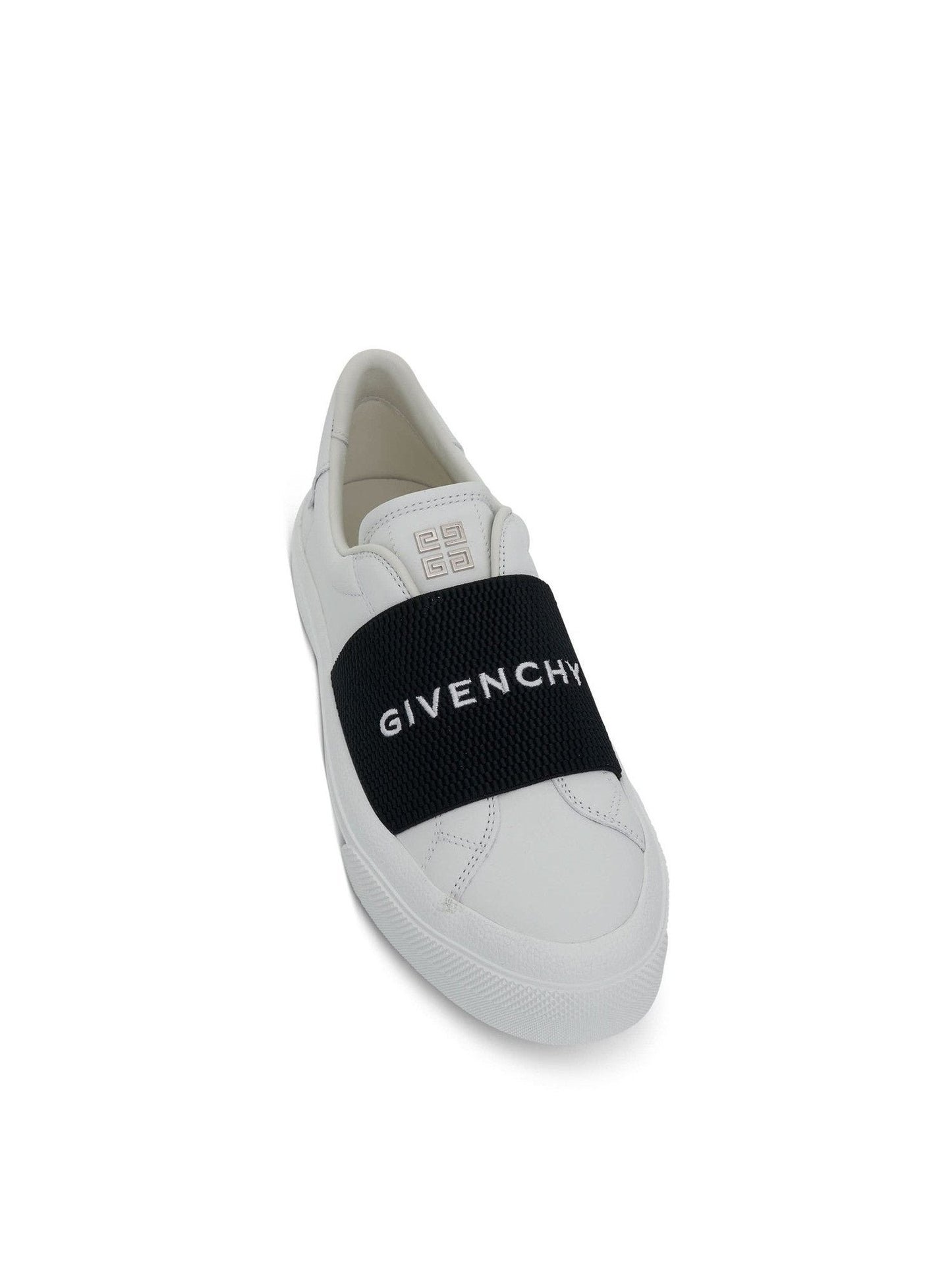City Court Elastic Band Sneakers in White/Black