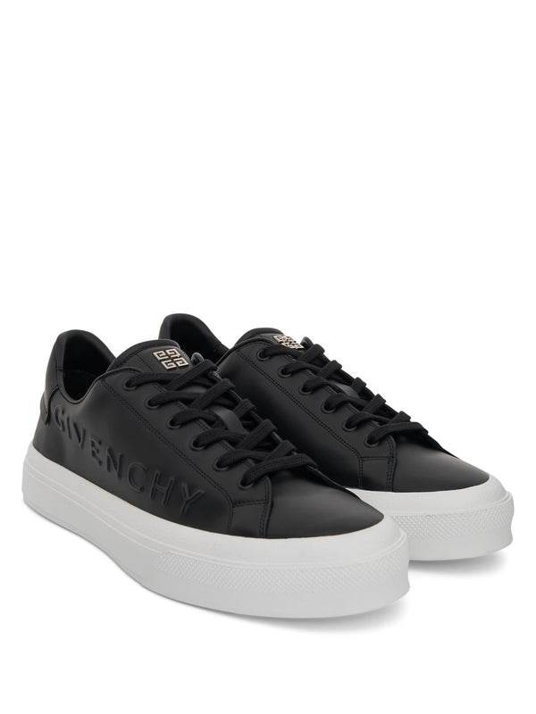 City Sport Sneaker with Embossed Logo in Black