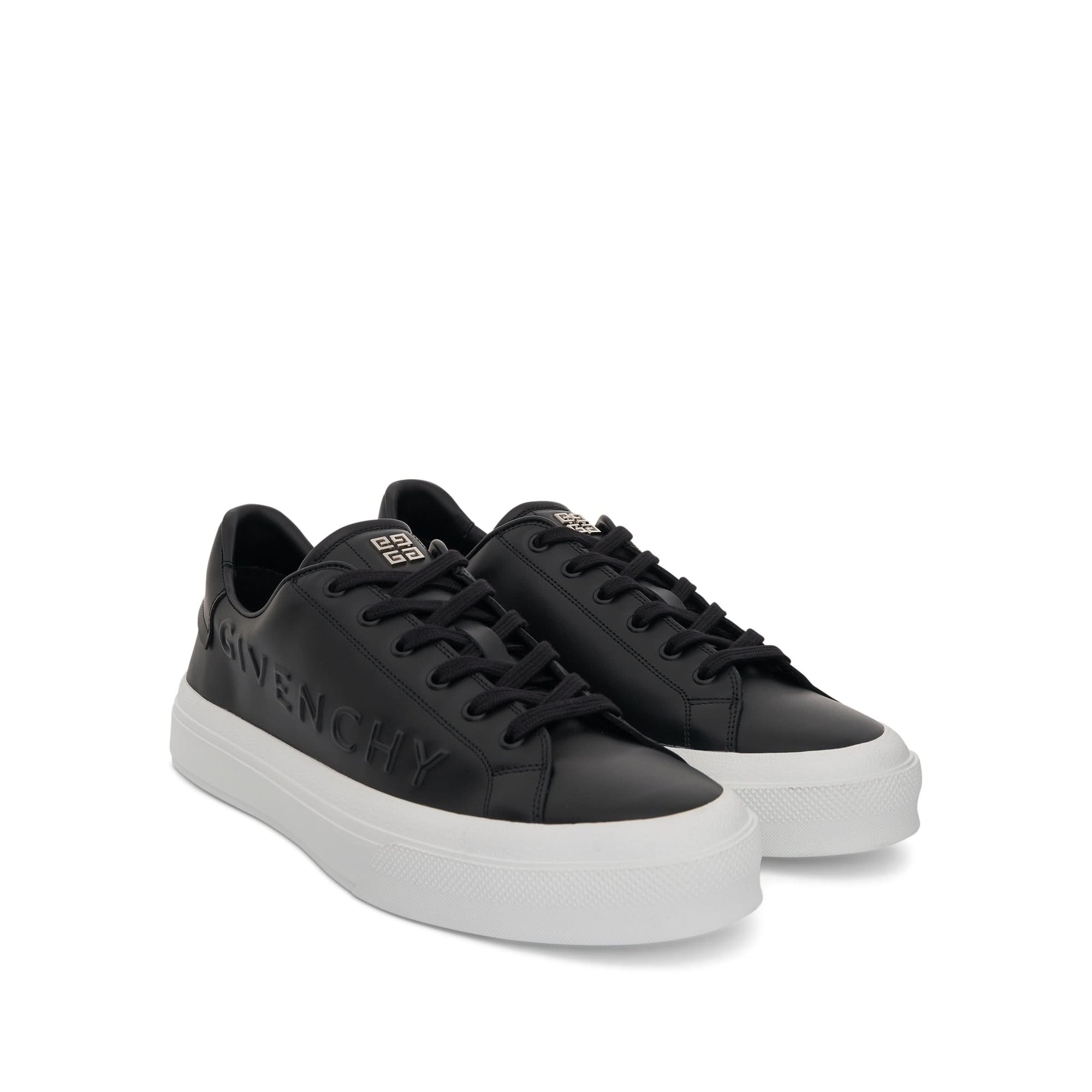 City Sport Sneaker with Embossed Logo in Black
