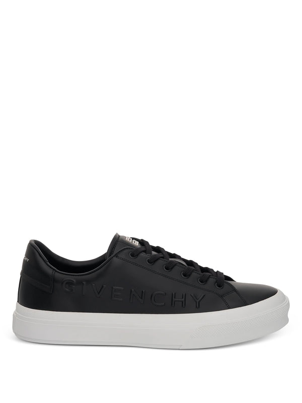 City Sport Sneaker with Embossed Logo in Black