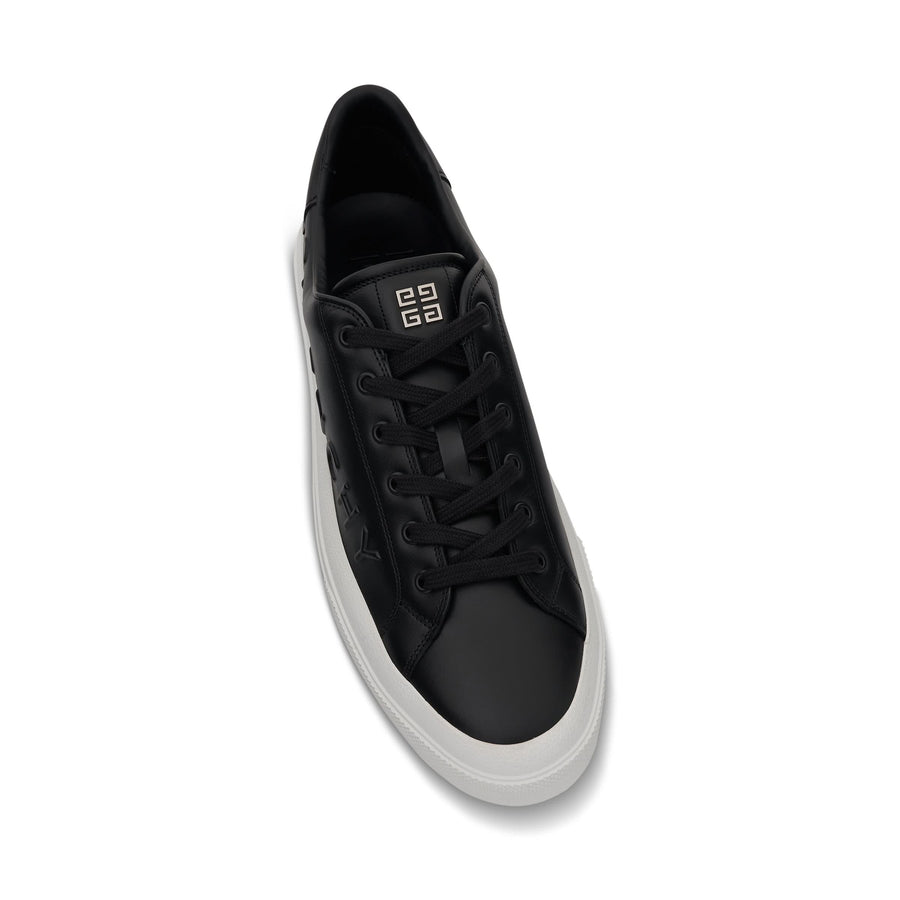 City Sport Sneaker with Embossed Logo in Black