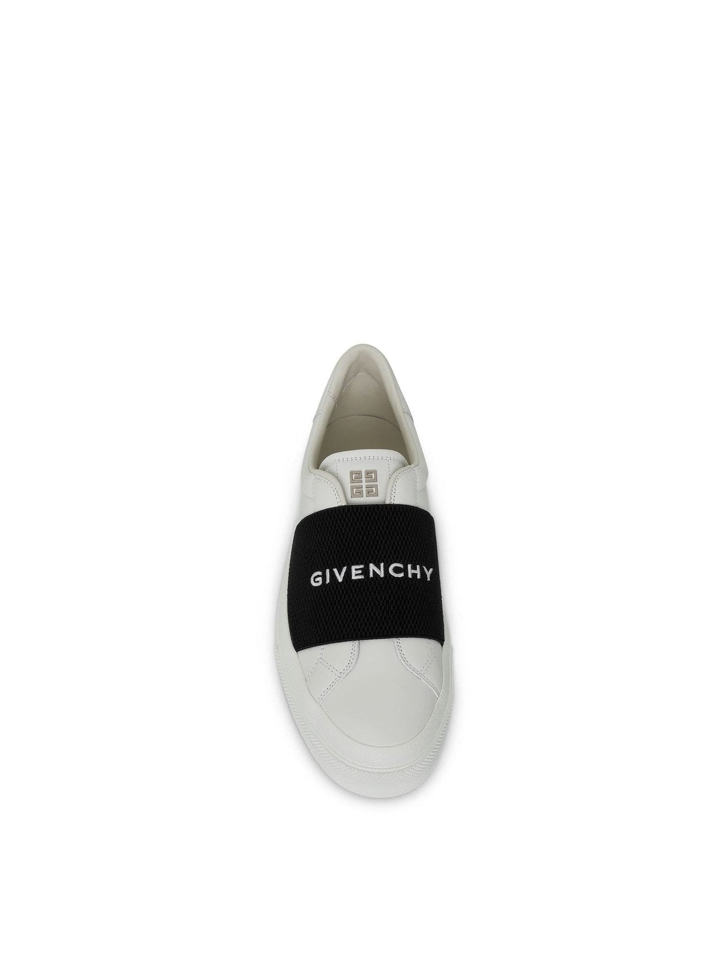 City Court Elastic Band Sneaker in White/Black