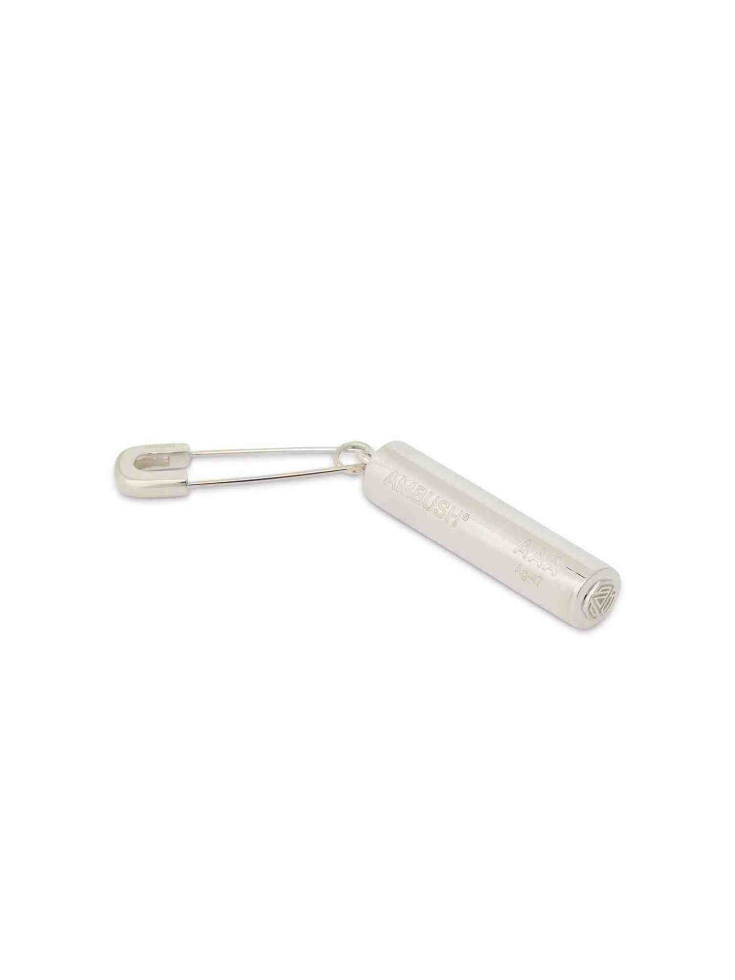 Earring with Battery Charm in Silver